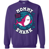Sweatshirts Purple / S Shark Family trazo - Mommy Crewneck Sweatshirt