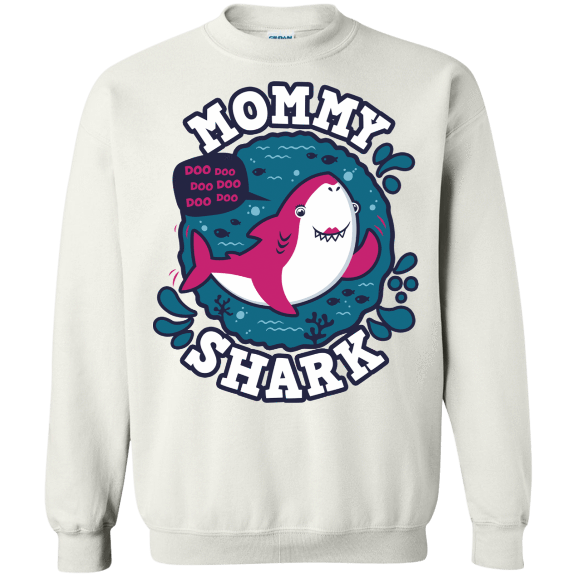 Sweatshirts White / S Shark Family trazo - Mommy Crewneck Sweatshirt