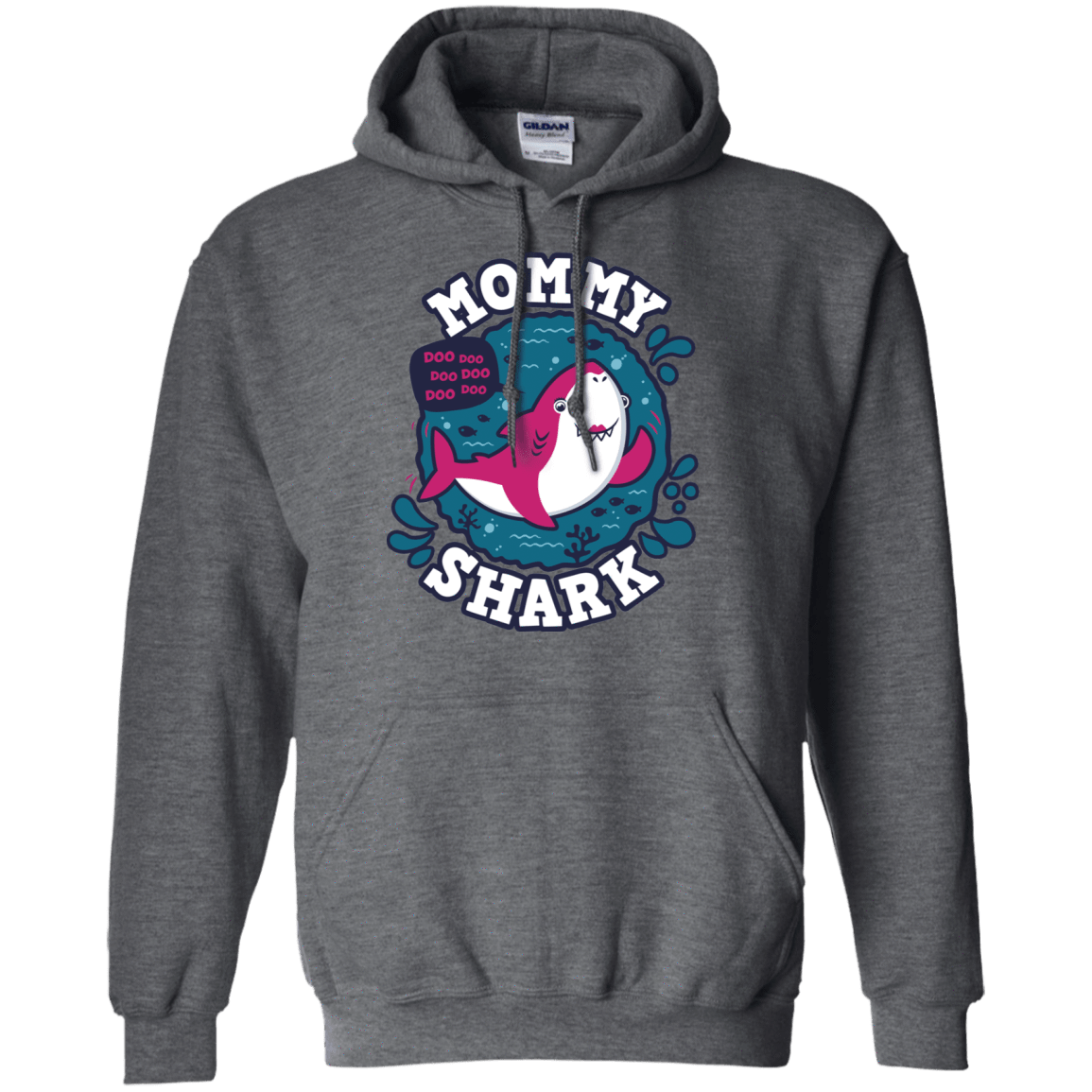 Sweatshirts Dark Heather / S Shark Family trazo - Mommy Pullover Hoodie