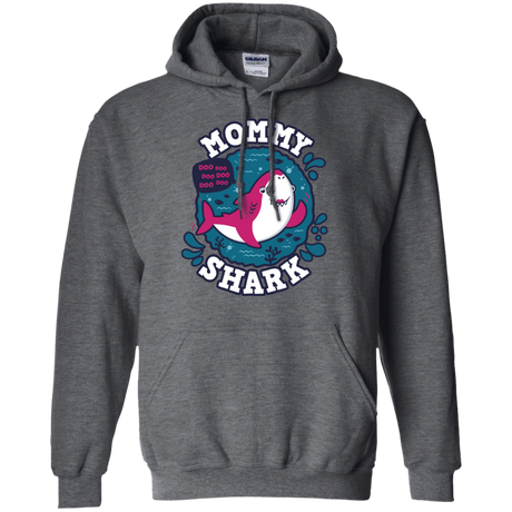 Sweatshirts Dark Heather / S Shark Family trazo - Mommy Pullover Hoodie