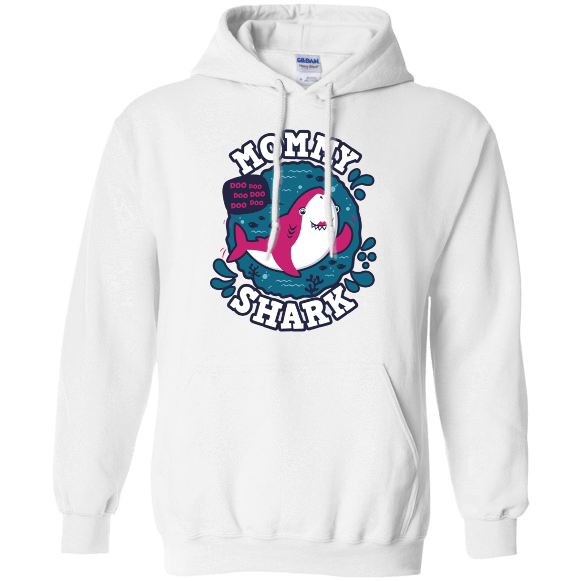 Sweatshirts White / S Shark Family trazo - Mommy Pullover Hoodie