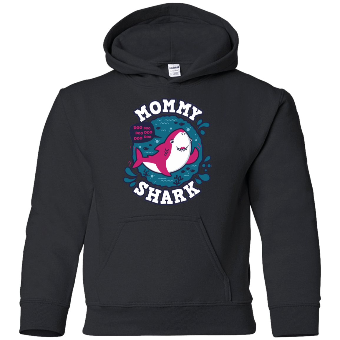 Sweatshirts Black / YS Shark Family trazo - Mommy Youth Hoodie