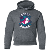 Sweatshirts Dark Heather / YS Shark Family trazo - Mommy Youth Hoodie