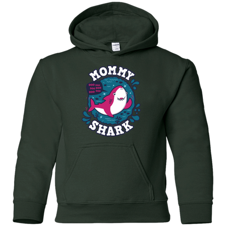 Sweatshirts Forest Green / YS Shark Family trazo - Mommy Youth Hoodie