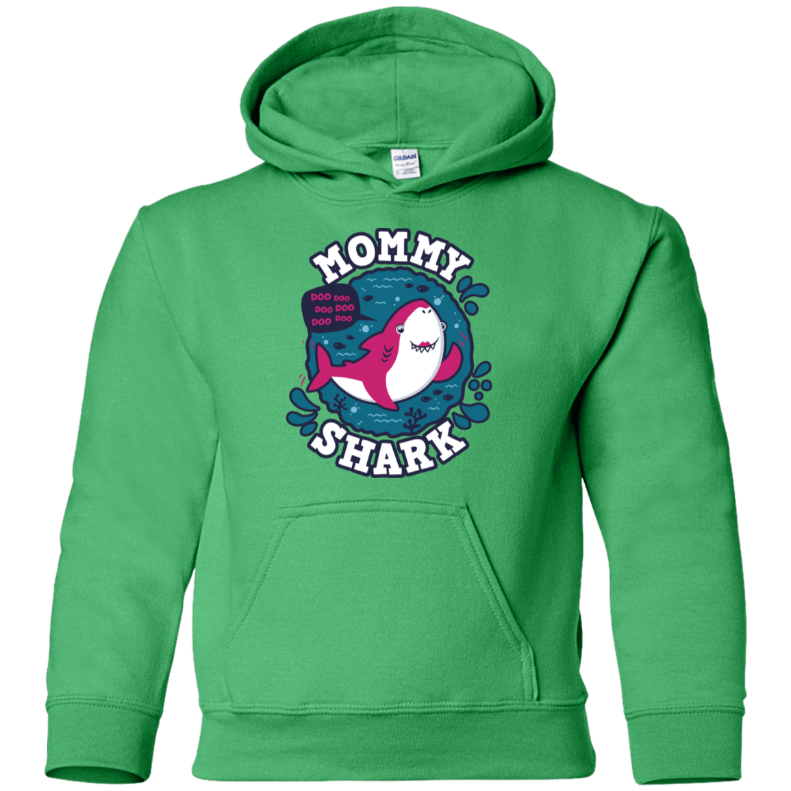 Sweatshirts Irish Green / YS Shark Family trazo - Mommy Youth Hoodie