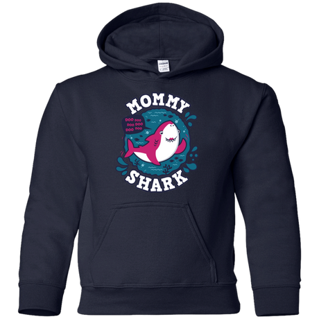 Sweatshirts Navy / YS Shark Family trazo - Mommy Youth Hoodie