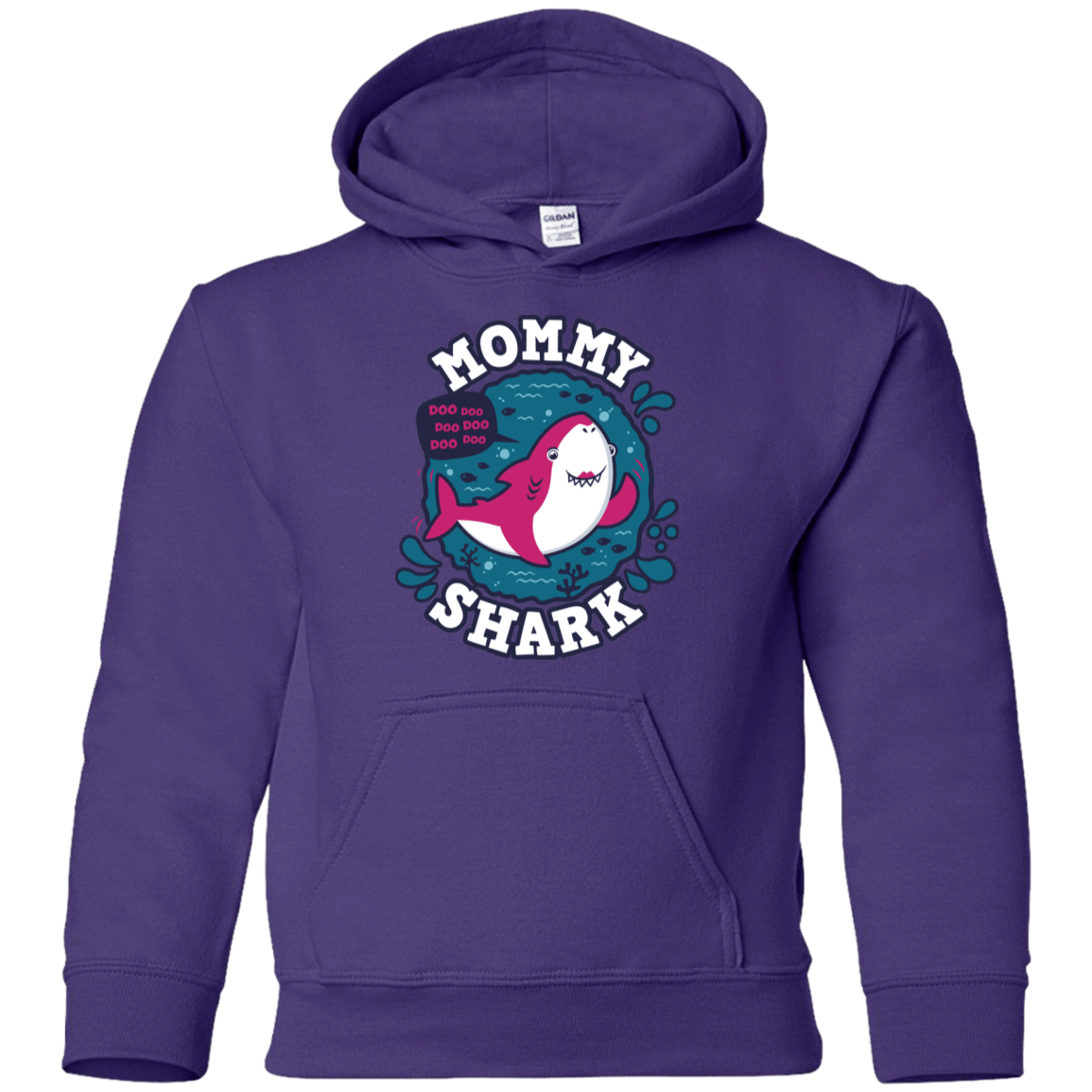 Sweatshirts Purple / YS Shark Family trazo - Mommy Youth Hoodie