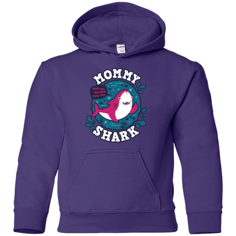 Sweatshirts Purple / YS Shark Family trazo - Mommy Youth Hoodie