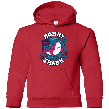 Sweatshirts Red / YS Shark Family trazo - Mommy Youth Hoodie