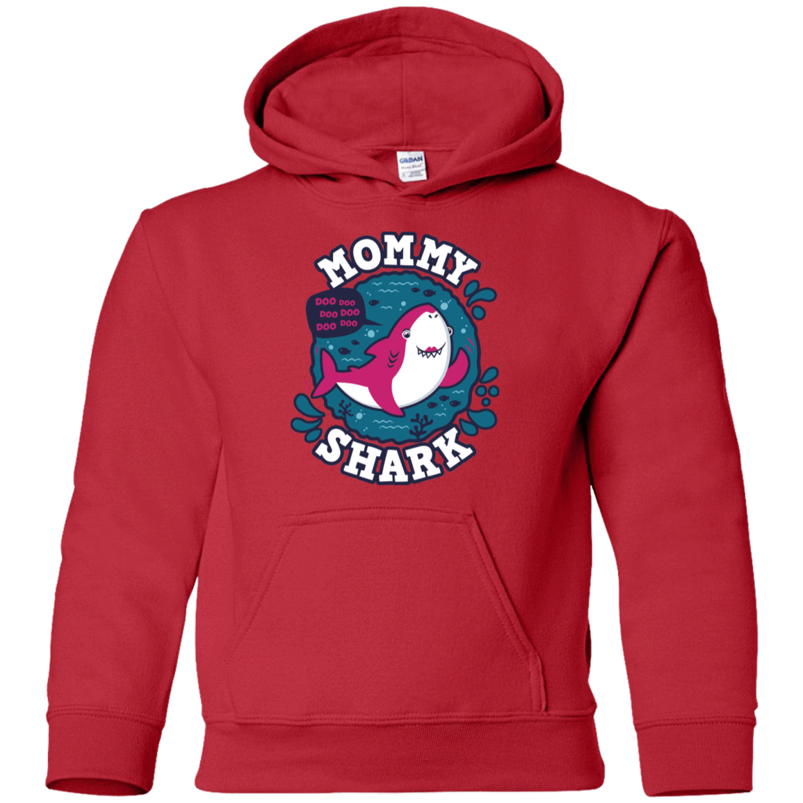 Sweatshirts Red / YS Shark Family trazo - Mommy Youth Hoodie