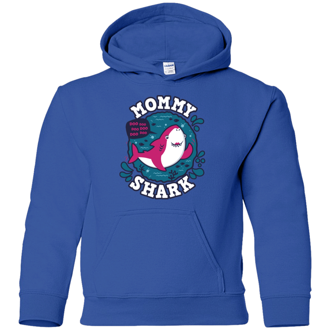 Sweatshirts Royal / YS Shark Family trazo - Mommy Youth Hoodie