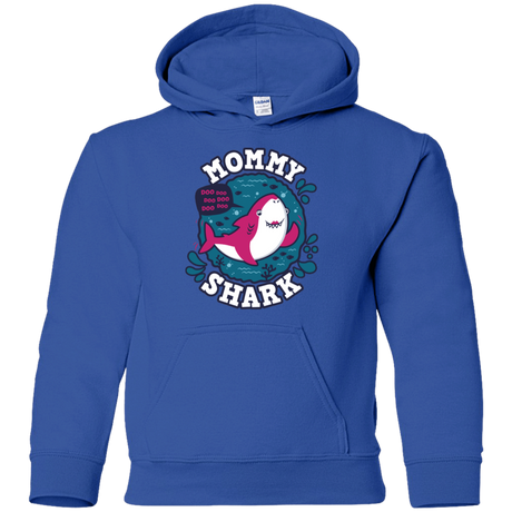 Sweatshirts Royal / YS Shark Family trazo - Mommy Youth Hoodie
