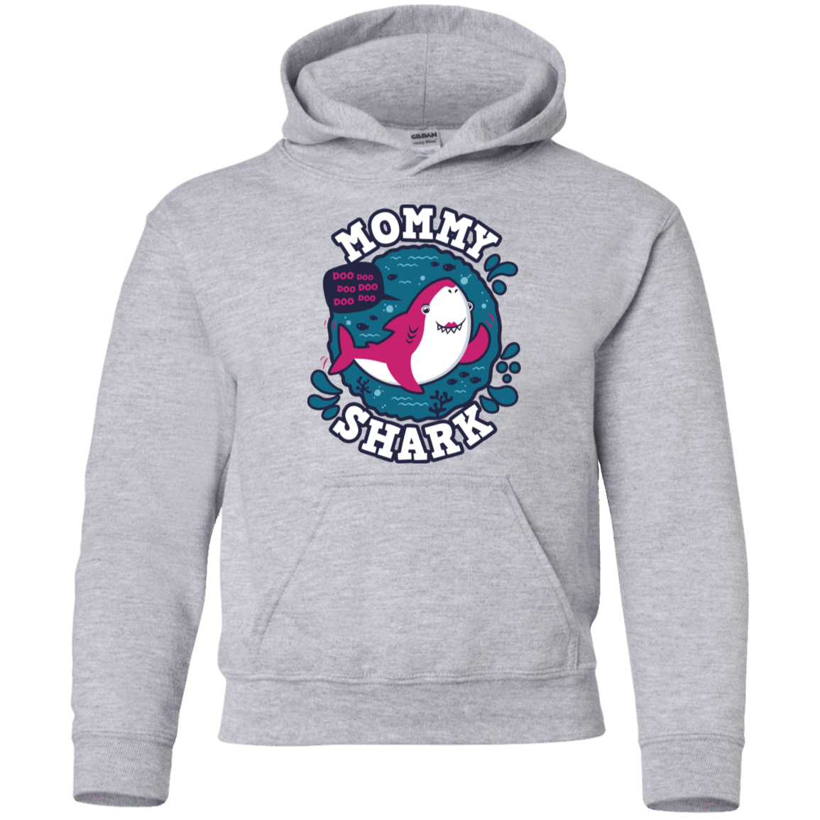 Sweatshirts Sport Grey / YS Shark Family trazo - Mommy Youth Hoodie