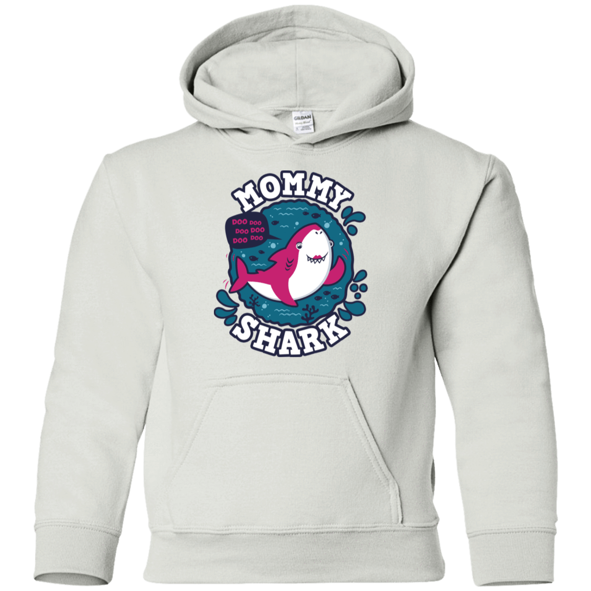 Sweatshirts White / YS Shark Family trazo - Mommy Youth Hoodie