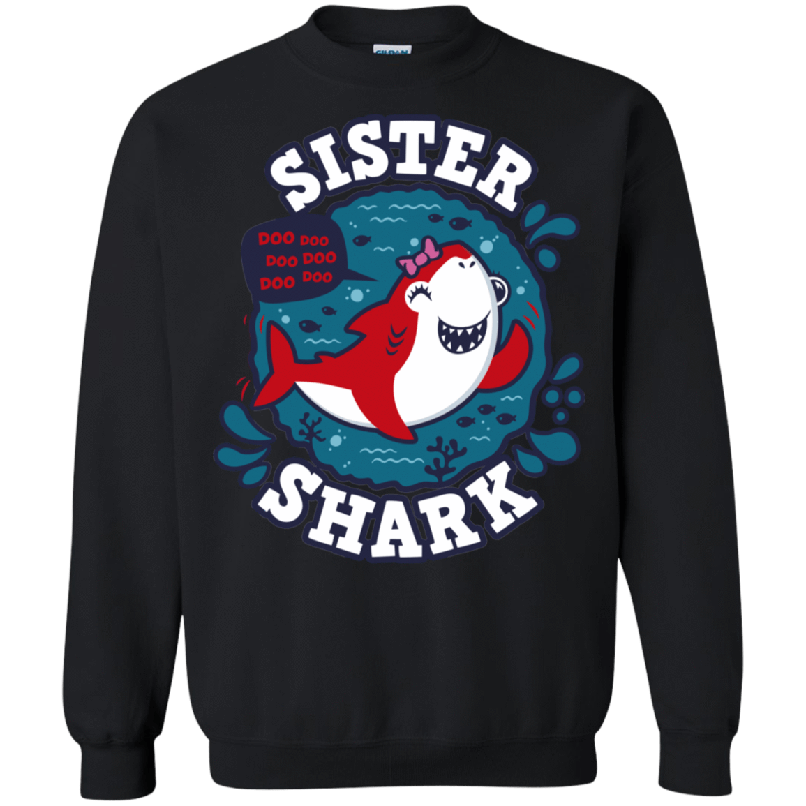 Sweatshirts Black / S Shark Family trazo - Sister Crewneck Sweatshirt