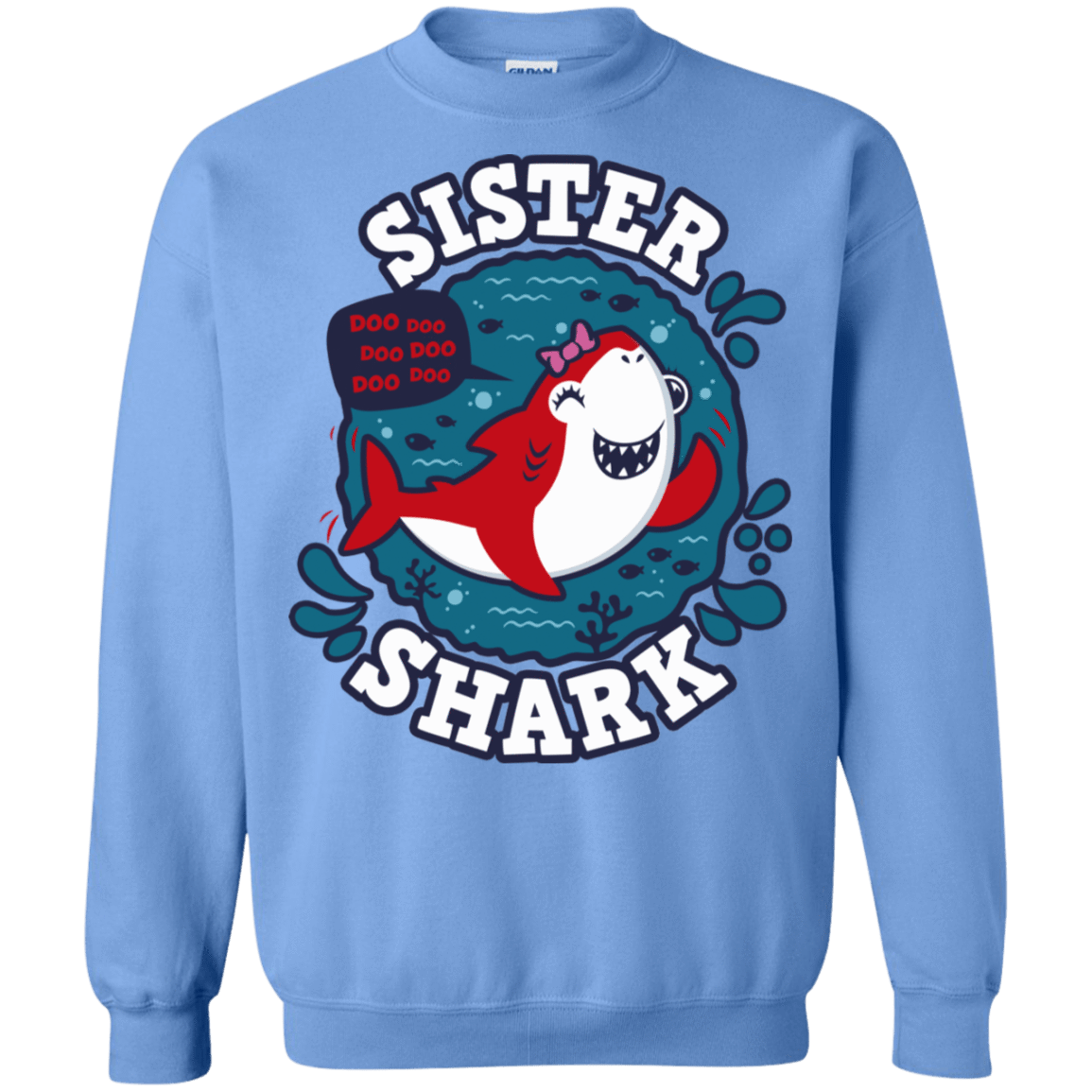 Sweatshirts Carolina Blue / S Shark Family trazo - Sister Crewneck Sweatshirt