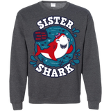 Sweatshirts Dark Heather / S Shark Family trazo - Sister Crewneck Sweatshirt