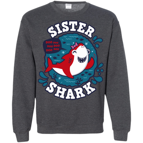 Sweatshirts Dark Heather / S Shark Family trazo - Sister Crewneck Sweatshirt