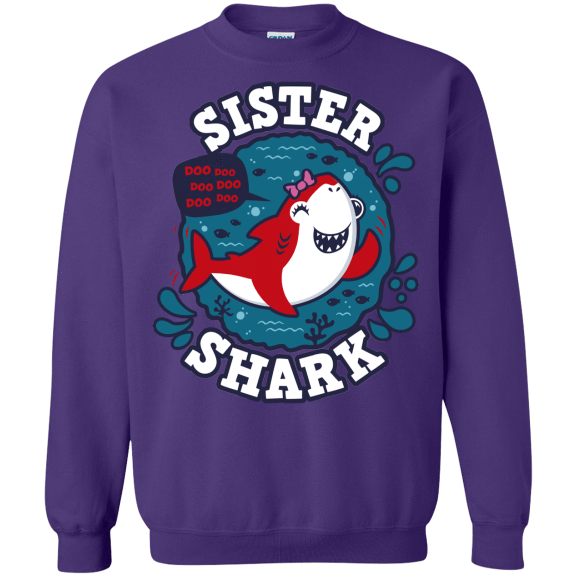Sweatshirts Purple / S Shark Family trazo - Sister Crewneck Sweatshirt