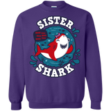 Sweatshirts Purple / S Shark Family trazo - Sister Crewneck Sweatshirt