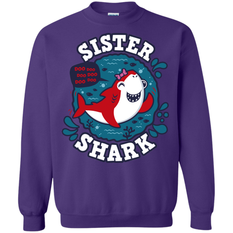 Sweatshirts Purple / S Shark Family trazo - Sister Crewneck Sweatshirt