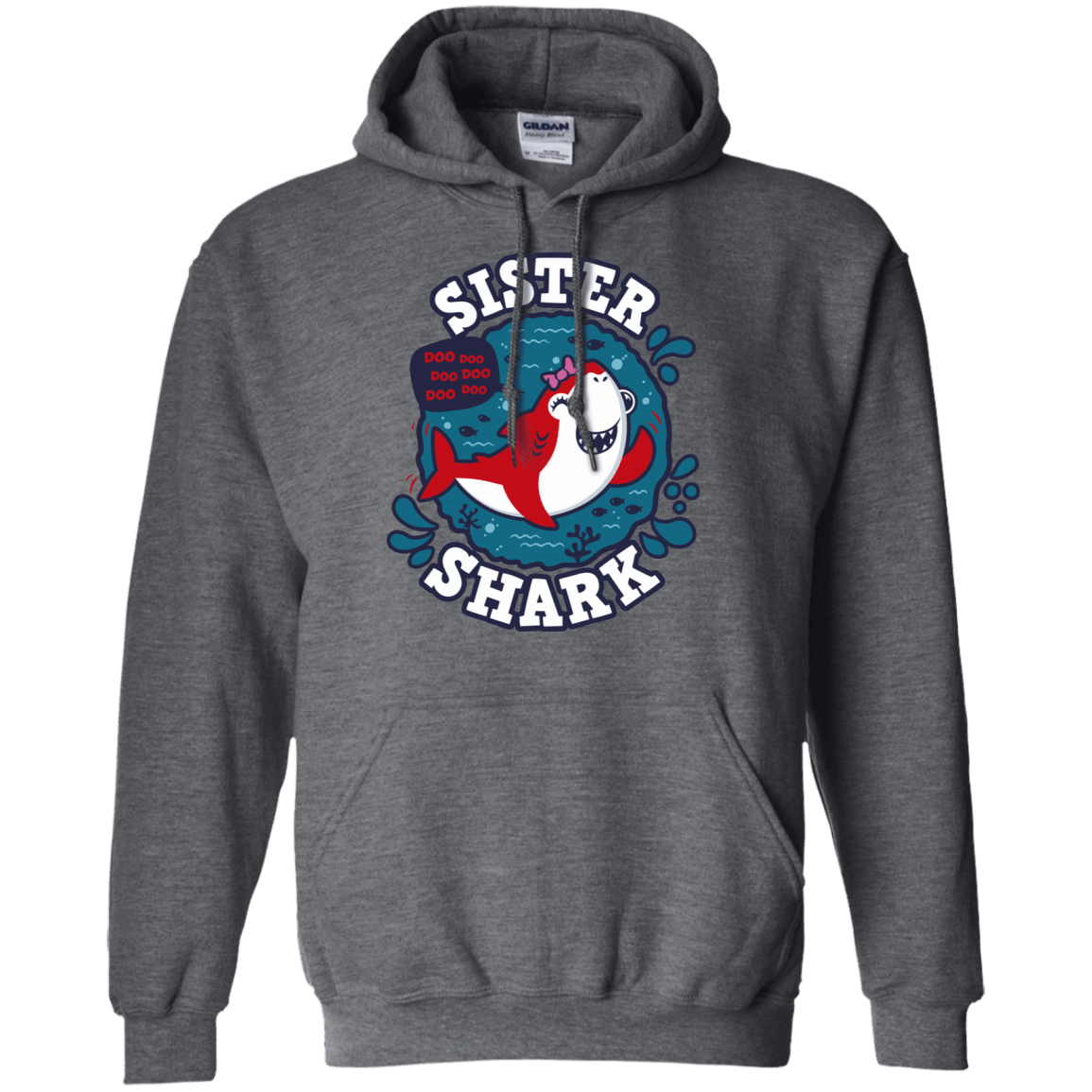 Sweatshirts Dark Heather / S Shark Family trazo - Sister Pullover Hoodie