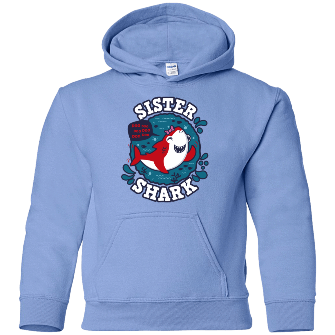 Sweatshirts Carolina Blue / YS Shark Family trazo - Sister Youth Hoodie