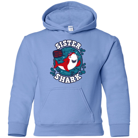 Sweatshirts Carolina Blue / YS Shark Family trazo - Sister Youth Hoodie