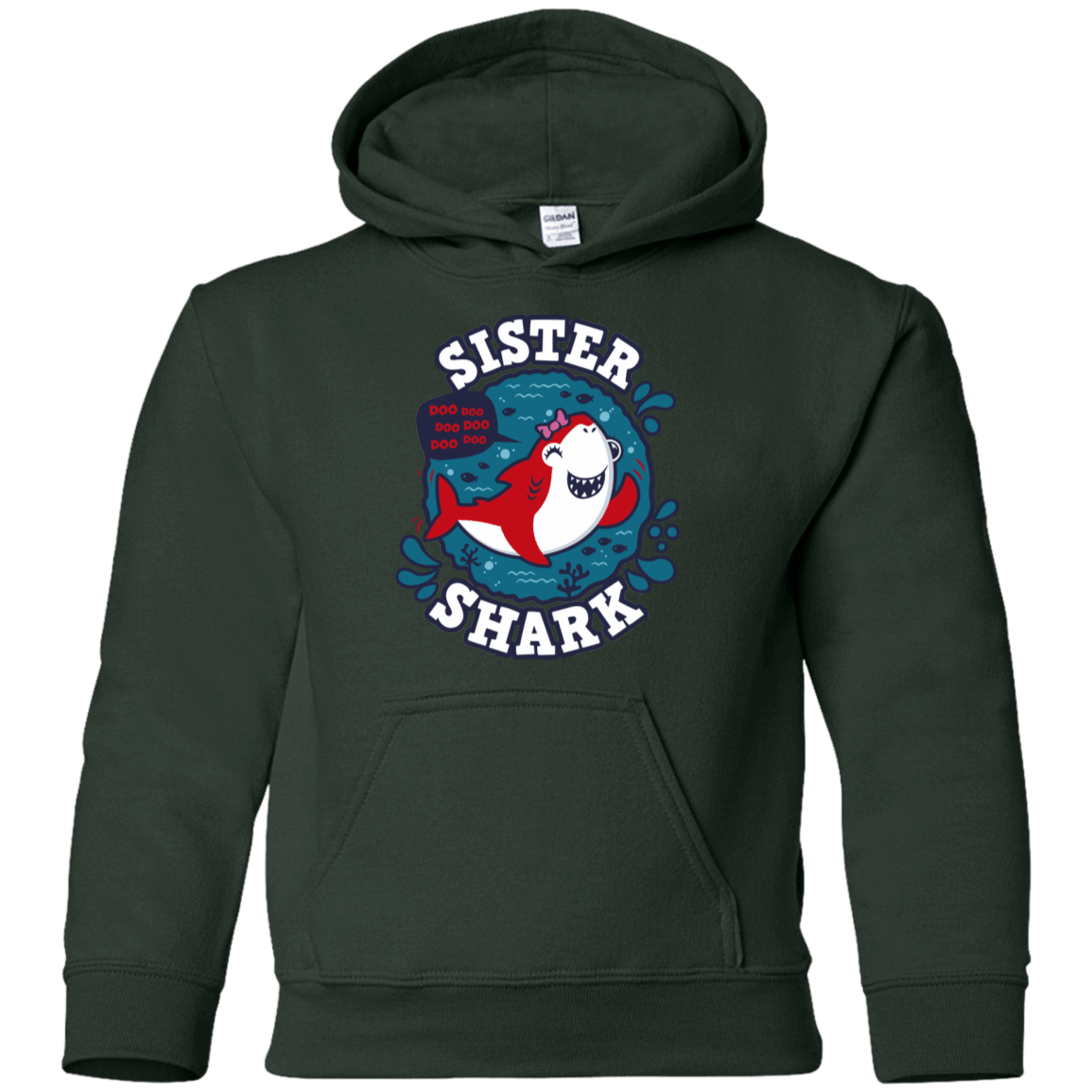 Sweatshirts Forest Green / YS Shark Family trazo - Sister Youth Hoodie