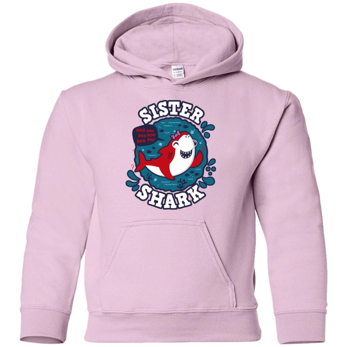 Sweatshirts Light Pink / YS Shark Family trazo - Sister Youth Hoodie