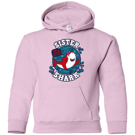 Sweatshirts Light Pink / YS Shark Family trazo - Sister Youth Hoodie
