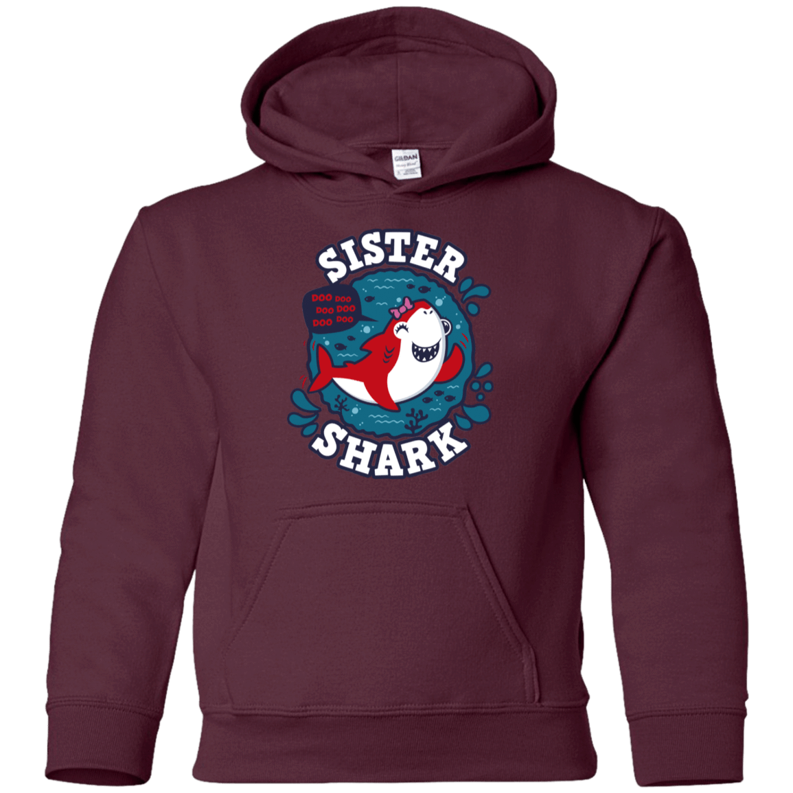 Sweatshirts Maroon / YS Shark Family trazo - Sister Youth Hoodie
