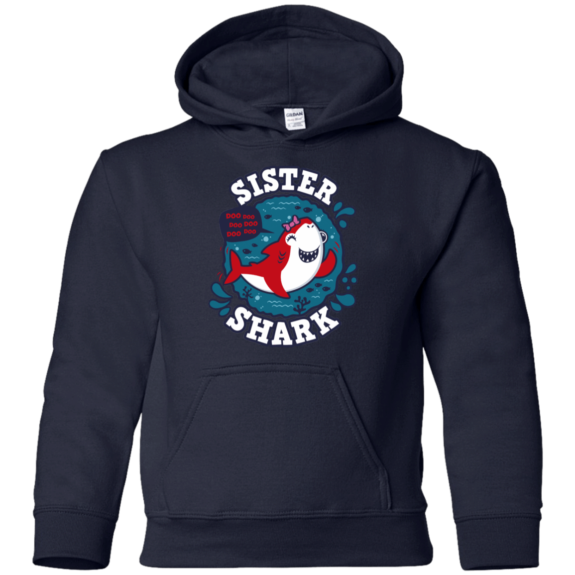 Sweatshirts Navy / YS Shark Family trazo - Sister Youth Hoodie