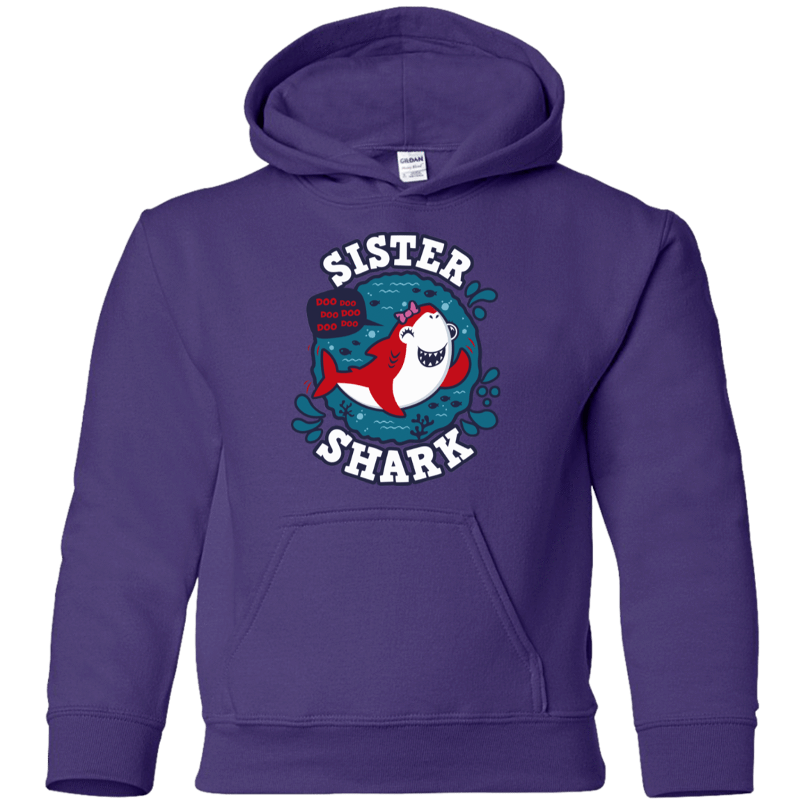 Sweatshirts Purple / YS Shark Family trazo - Sister Youth Hoodie