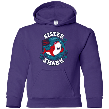 Sweatshirts Purple / YS Shark Family trazo - Sister Youth Hoodie
