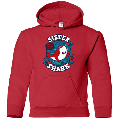 Sweatshirts Red / YS Shark Family trazo - Sister Youth Hoodie