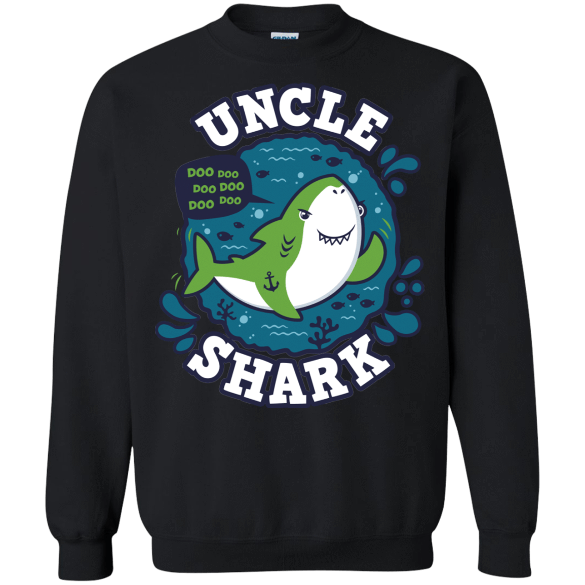 Sweatshirts Black / S Shark Family trazo - Uncle Crewneck Sweatshirt