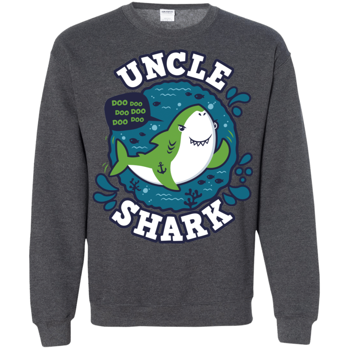 Sweatshirts Dark Heather / S Shark Family trazo - Uncle Crewneck Sweatshirt