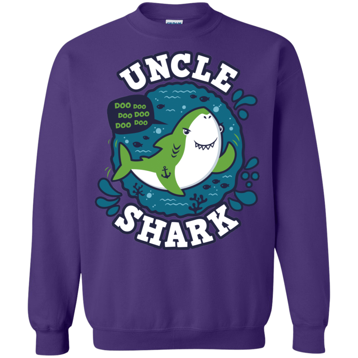 Sweatshirts Purple / S Shark Family trazo - Uncle Crewneck Sweatshirt