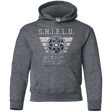 Sweatshirts Dark Heather / YS Shield Academy Youth Hoodie