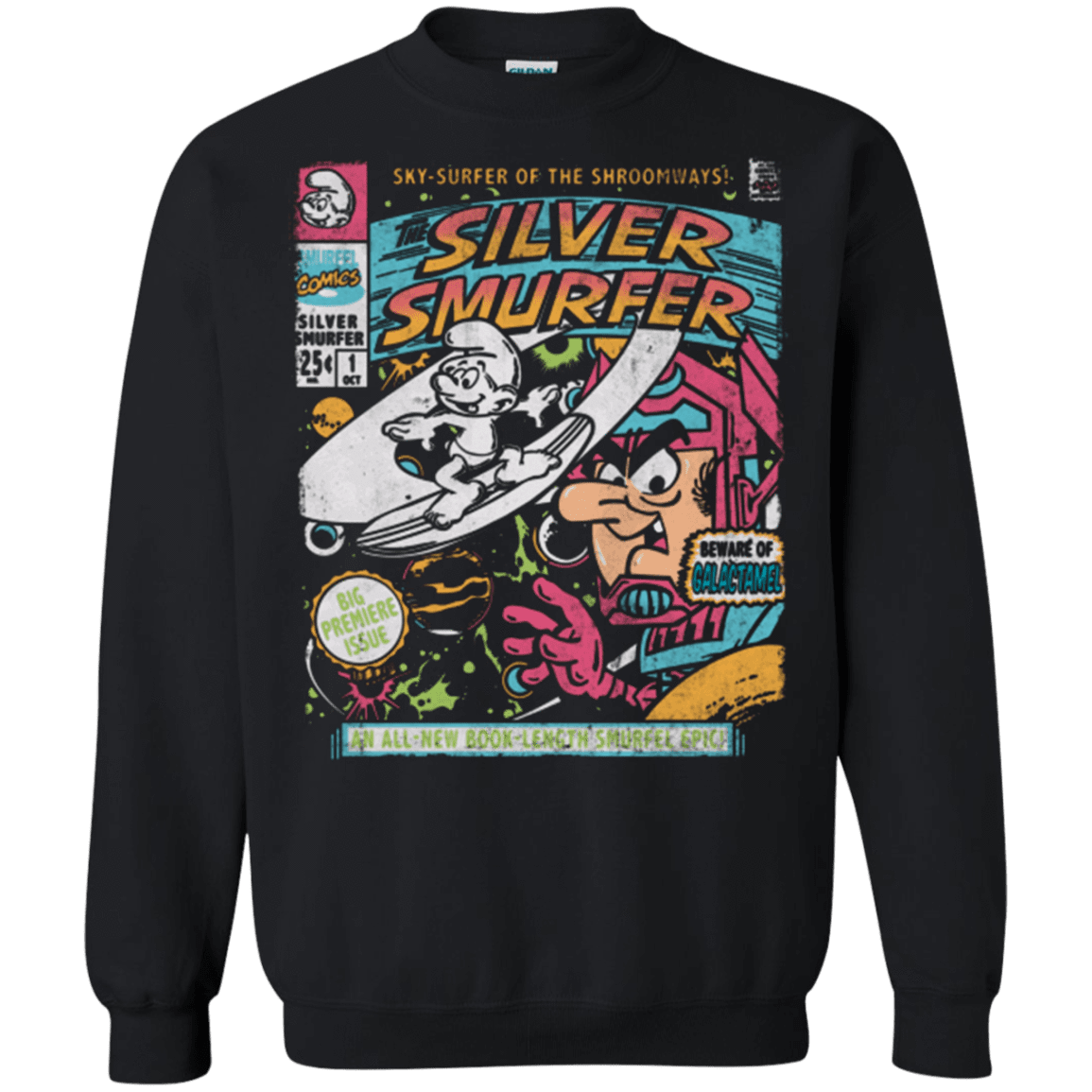 Sweatshirts Black / Small Silver Smurfer Crewneck Sweatshirt