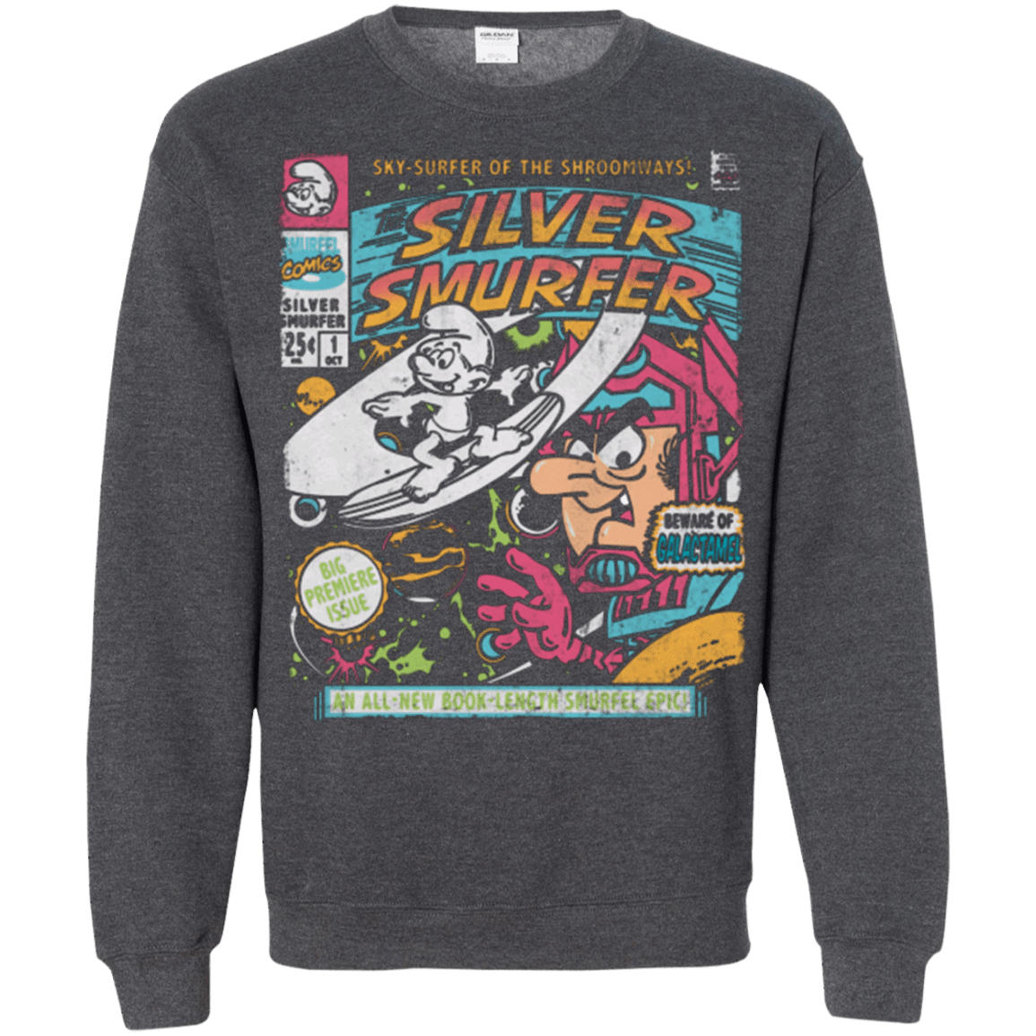 Sweatshirts Dark Heather / Small Silver Smurfer Crewneck Sweatshirt