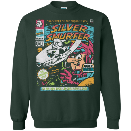 Sweatshirts Forest Green / Small Silver Smurfer Crewneck Sweatshirt
