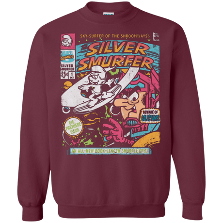 Sweatshirts Maroon / Small Silver Smurfer Crewneck Sweatshirt