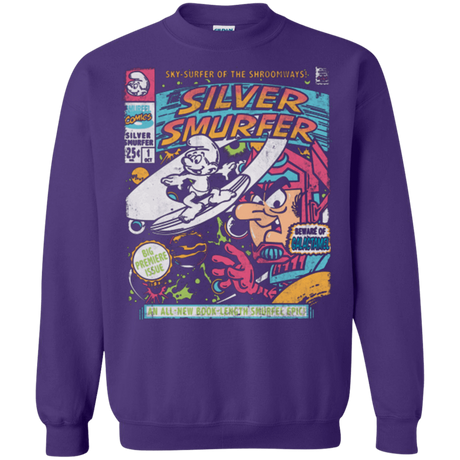 Sweatshirts Purple / Small Silver Smurfer Crewneck Sweatshirt