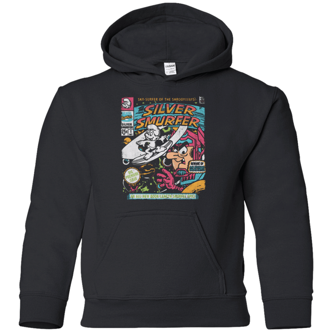 Sweatshirts Black / YS Silver Smurfer Youth Hoodie