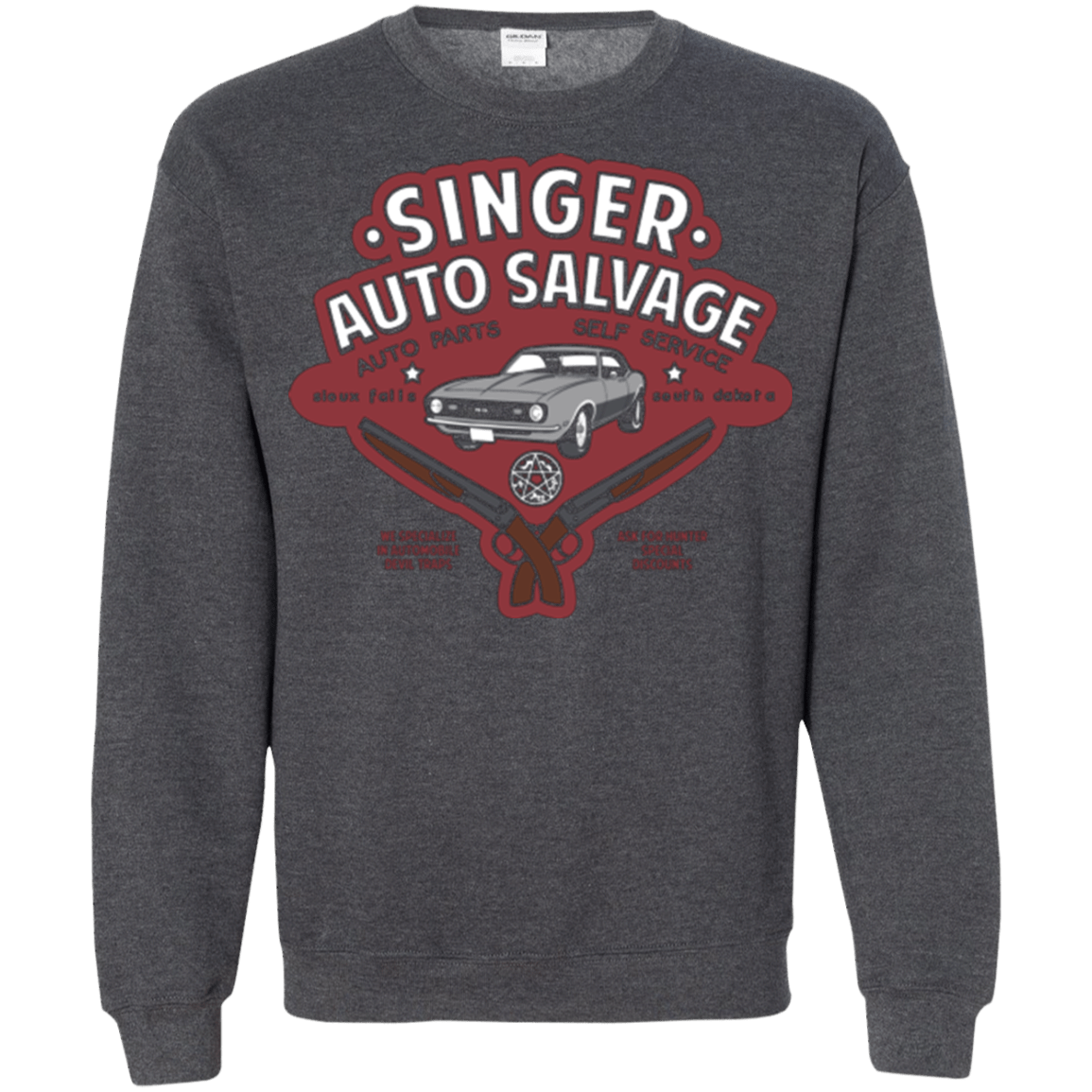 Sweatshirts Dark Heather / Small Singer Auto Salvage Crewneck Sweatshirt