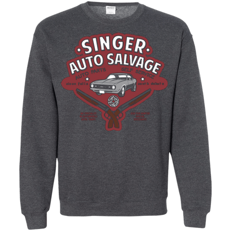 Sweatshirts Dark Heather / Small Singer Auto Salvage Crewneck Sweatshirt