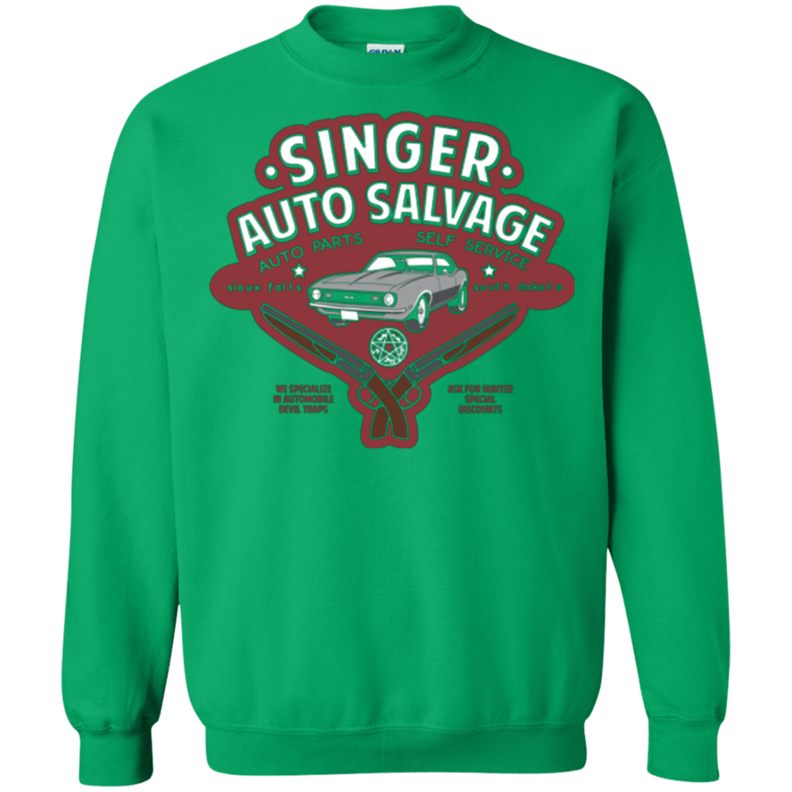 Sweatshirts Irish Green / Small Singer Auto Salvage Crewneck Sweatshirt