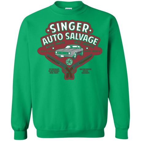 Sweatshirts Irish Green / Small Singer Auto Salvage Crewneck Sweatshirt